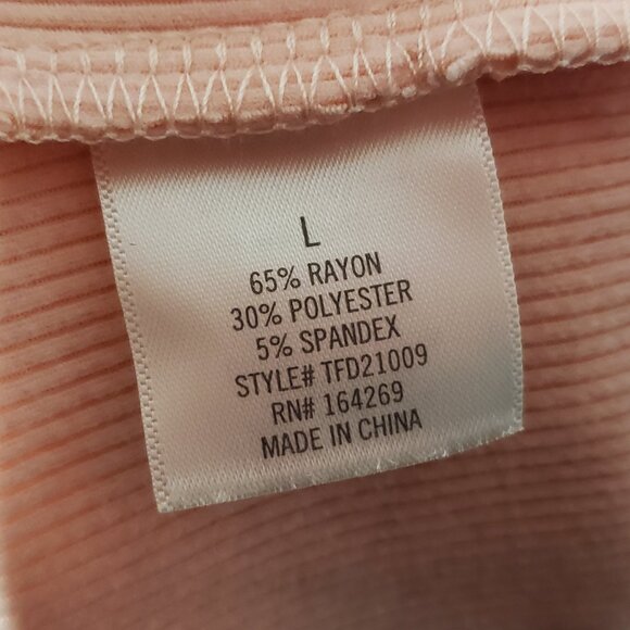 NEW Francesca's L Mi Ami Top Pink Mock Neck Cutout Open Tie Back Ribbed Juniors - Picture 6 of 6